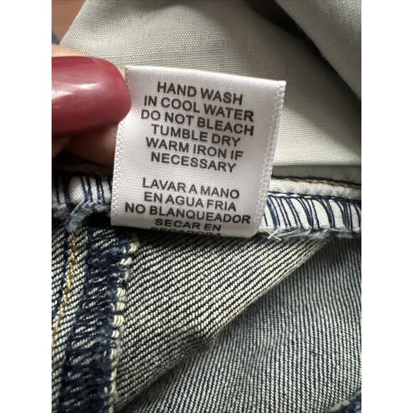 Lit2 Vintage Frayed Boho Fringed Hem Skinny Cropped Jeans Size 27 Design In USA - Picture 11 of 11